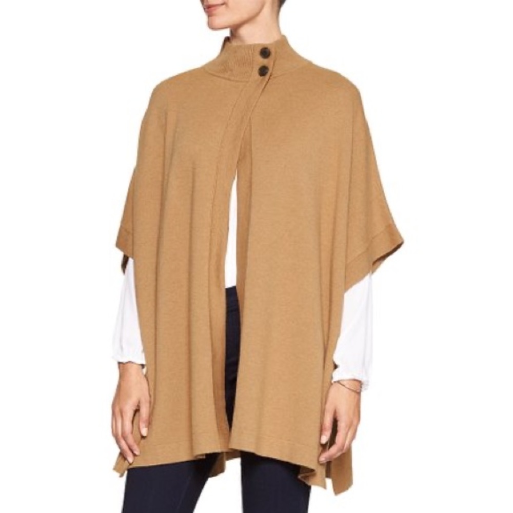 Banana Republic Monk neck cape in camel
